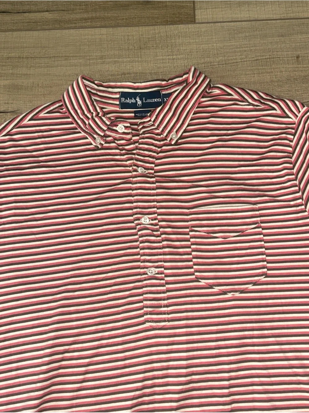 Polo Golf Ralph Lauren Pro Fit Shirt Red Striped Preppy Sporty Summer Mens L